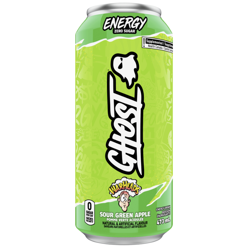 Ghost Energy Drink - Warheads Sour Green Apple - 473ml