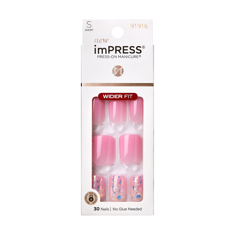 ImPRESS Press-on Manicure Wider Fit False Nails Kit - Short - Square ...