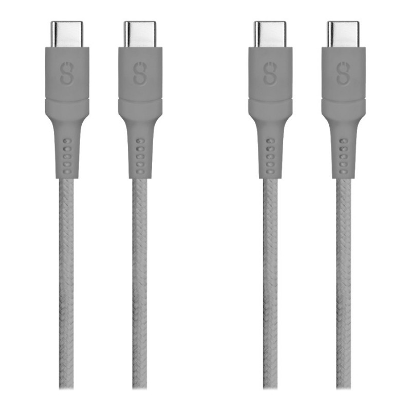 LOGiiX Piston Connect Braid USB-C to USB-C - Graphite Gray - 1.2m - 2 pack
