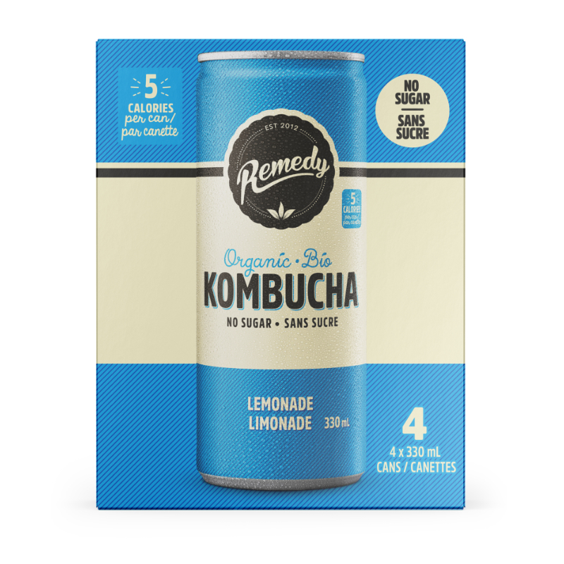 Remedy Sugar Free Organic Kombucha - Lemonade - 4 x 330ml