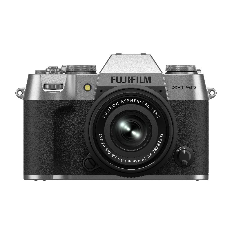 Fujifilm X Series X-T50 Mirrorless Digital Camera with XC 15-45mm OIS PZ Lens - Silver - 600024067