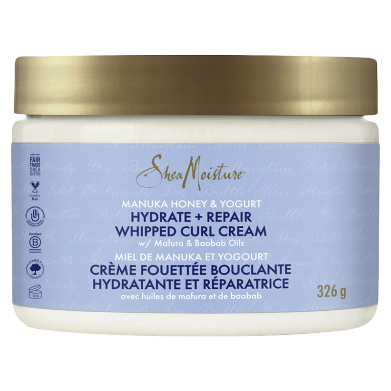 SheaMoisture Manuka Honey & Yogurt Hydrate + Repair Whipped Curl Cream - 326g