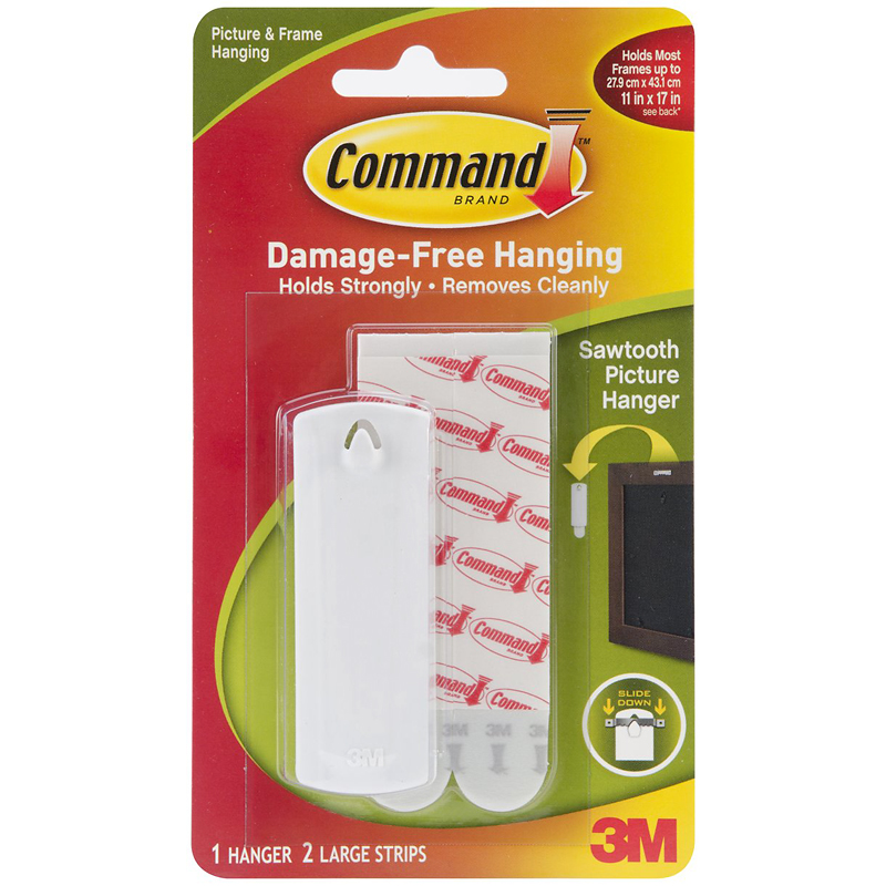 3M 17040 Command Saw Tooth Picture Hanger With Adhesive: Command Removable  Mini & Picture Hooks (051131705364-1)