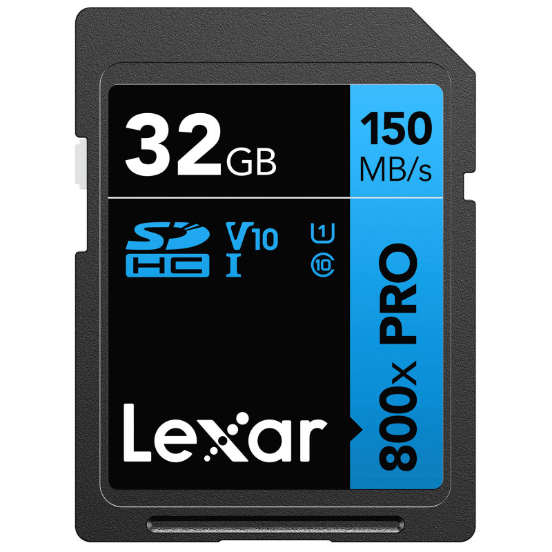 Lexar 800x Pro SD Card - Black / Blue - 32GB - LSD0800P032G-BNNNU