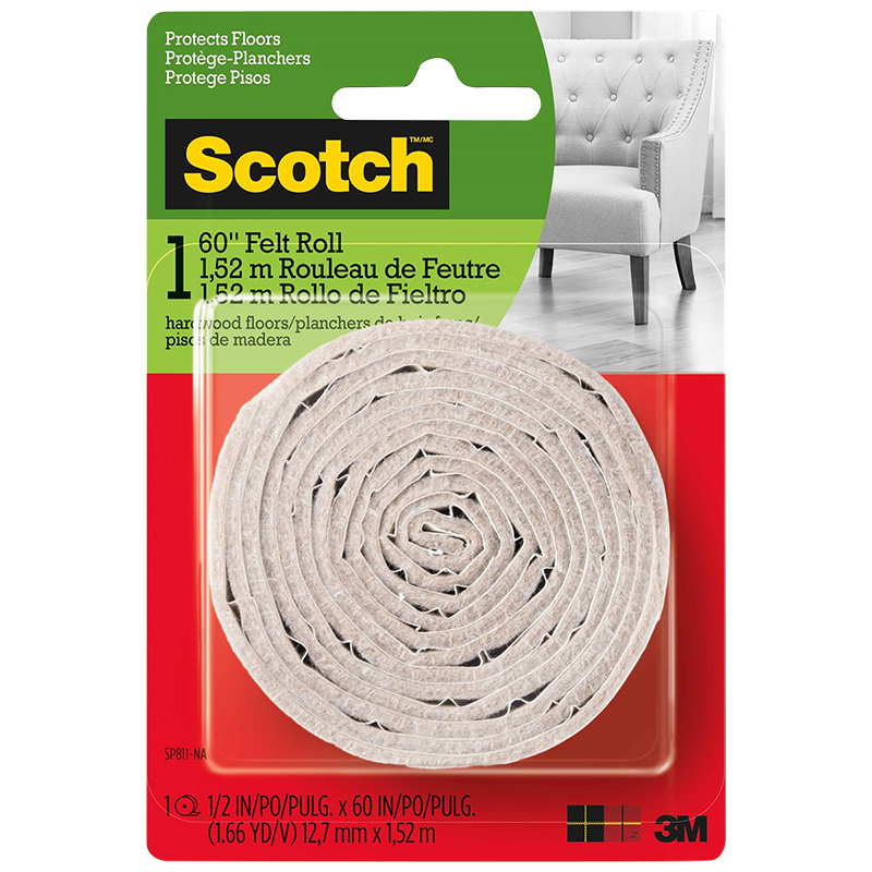 Scotch Easy Cut Felt Furniture Felt Pad - 12.7mm x 1.52m