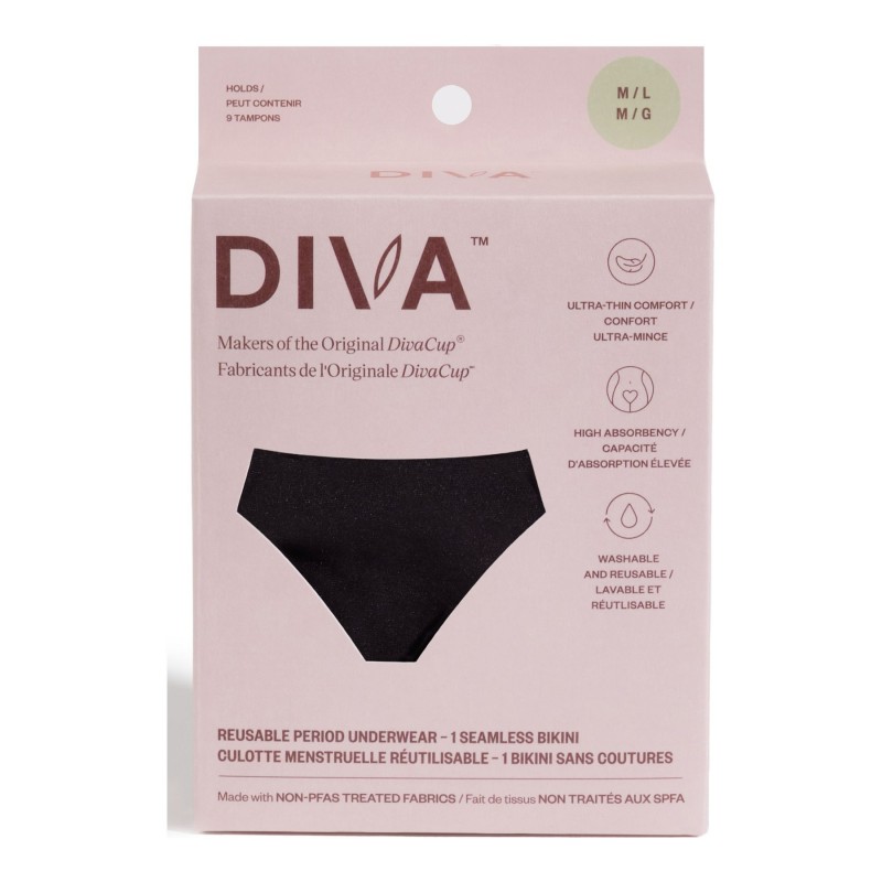 DIVA Bikini Period Underwear - Medium/Large - Black