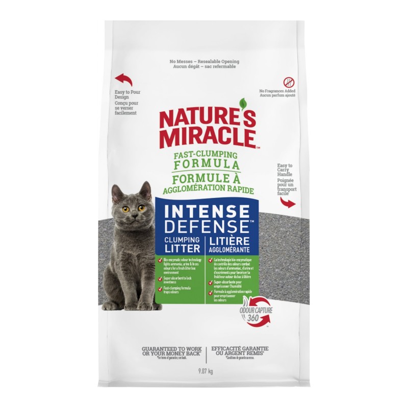Nature's Miracle Intense Defense Cat Litter - Clumping Clay - 9.07kg