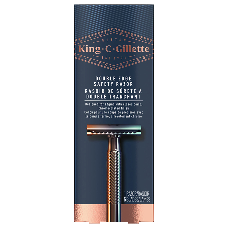 King C. Gillette Double Edge Razor - 1 Razor/5 Blades