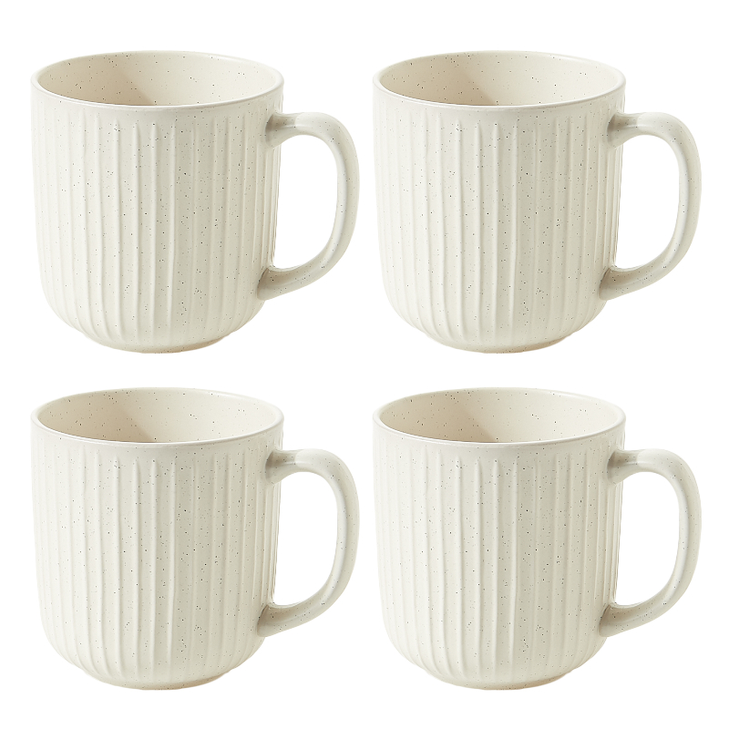 Safdie & Co. Stoneware Mugs - Beige - 4 piece