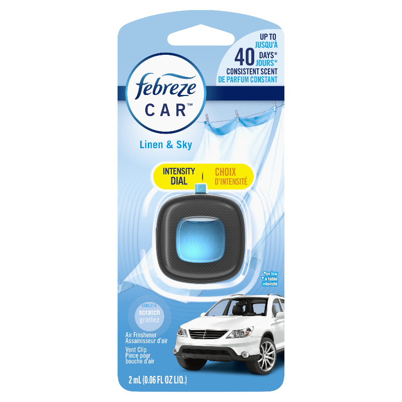 Febreze Car Air Freshener Vent Clip Linen & Sky 2ml London Drugs