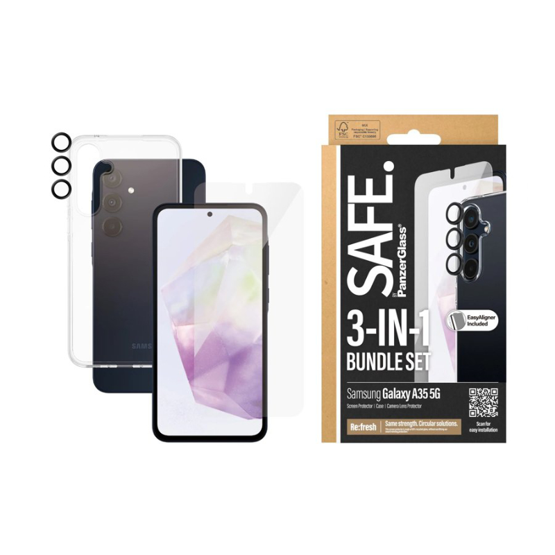 SAFE. by PanzerGlass 3-in-1 Protection Pack for Samsung Galaxy A35 5G