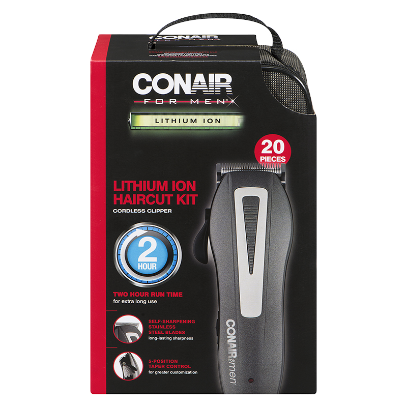 Conair For Men Lithium Ion Haircut Kit 20 Piece Black