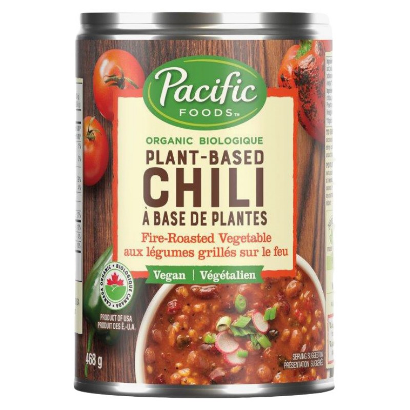 Pacific Foods Organic Biologique Plant-Based Chili - Fire Roasted Vegetable - 468g