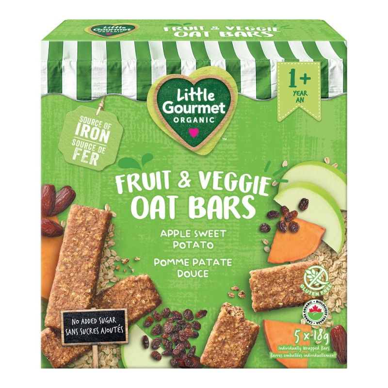 Little Gourmet Fruit and Vegetable Oat Bar - Apple Sweet Potato - 5 x 18g