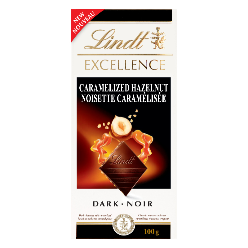 Lindt Excellence Dark Chocolate - Carmel Hazelnut - 100g