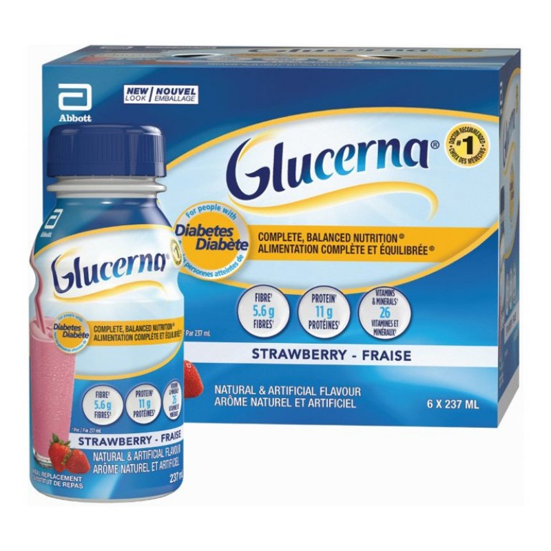 Glucerna Diabetic Drink Strawberry 6 x 237ml London Drugs