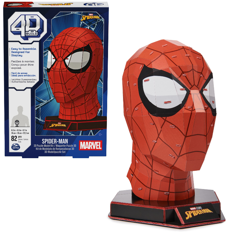 4D Build Marvel Spider-Man 3D Puzzle Model Kit with Stand - 82 Pieces