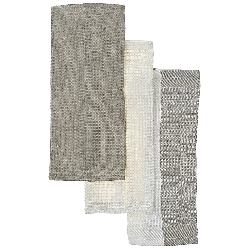 Essence Home Dish Towels - Tan - 3 pack / 12x12 Inch