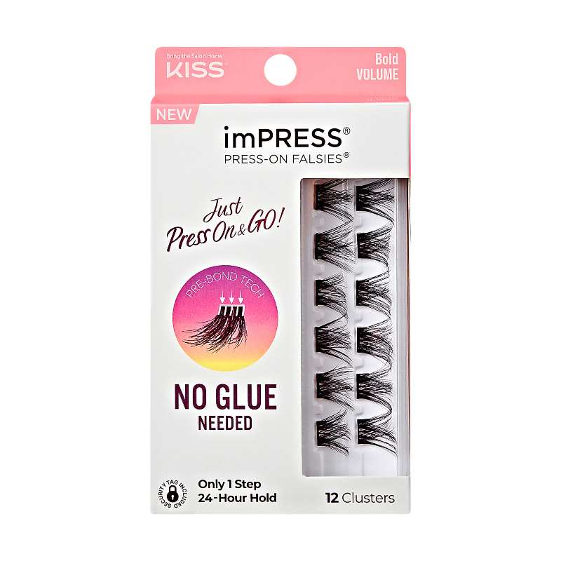 Kiss ImPRESS Just Press-on & Go! Falsies Eyelash Extensions Kit - 05 Bold Volume - 12s