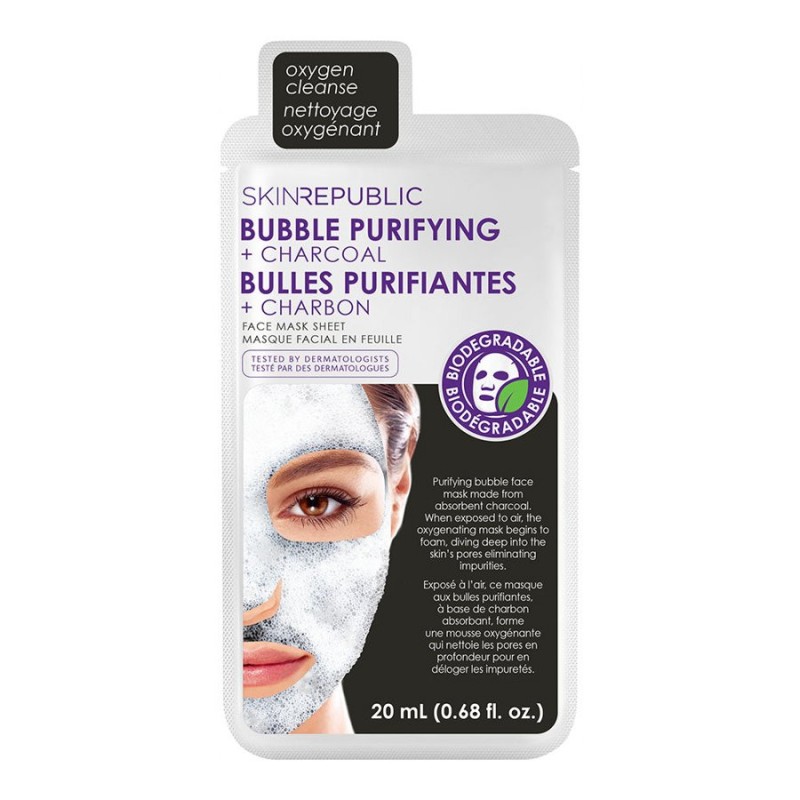 Skin Republic Bubble Purifying + Charcoal Sheet Mask - 20ml