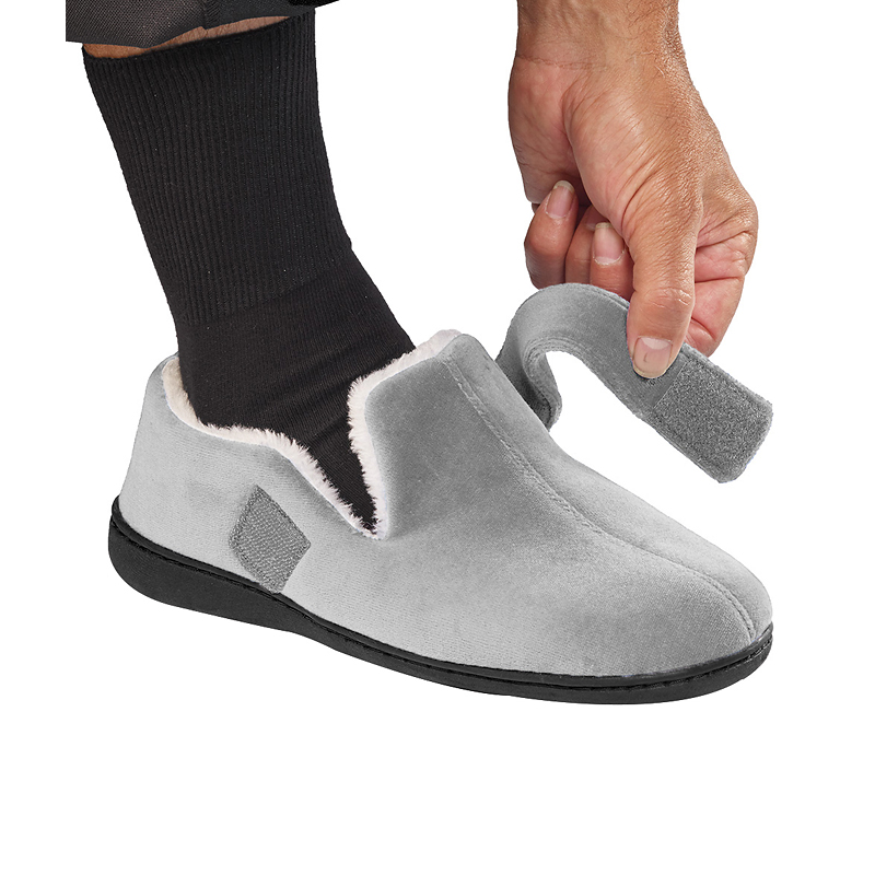 mens slippers with velcro closure
