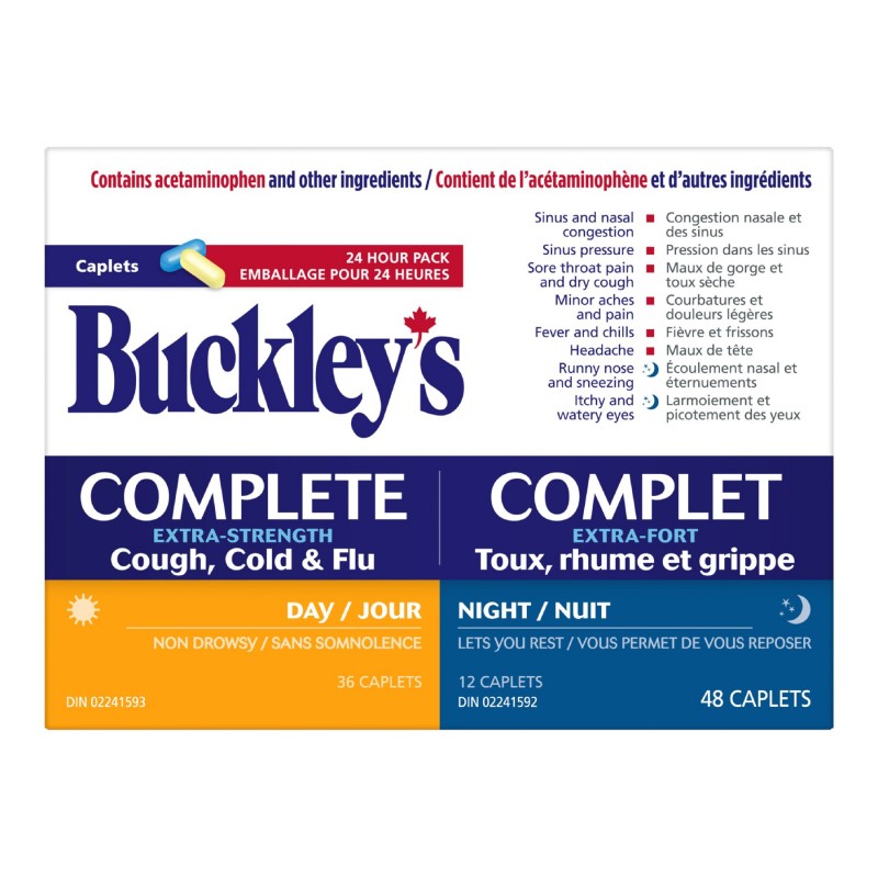 Buckleys Cough Cold And Flu 24 Hour Relief Pack Extra Strength 48s