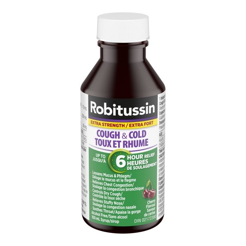 Robitussin Cough & Cold Extra Strength Syrup - Cherry - 100ml