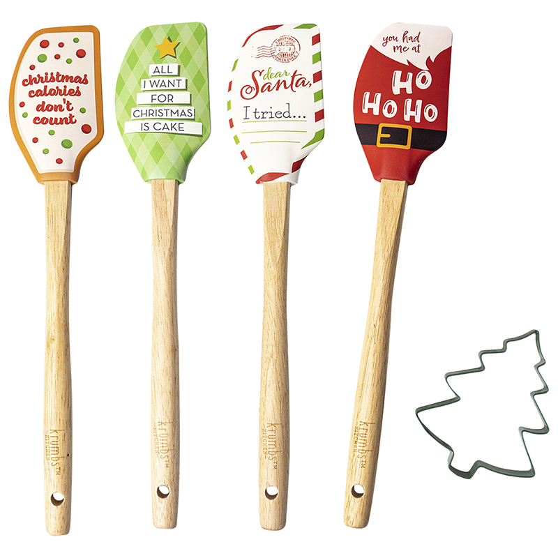 Krumbs Kitchen Christmas Spatula & Cookie Cutter Set - Assorted