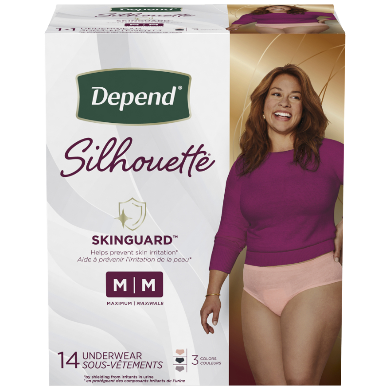 Depend - Depend, Silhouette - Underwear, Maximum Absorbency, Medium (14  count), Shop