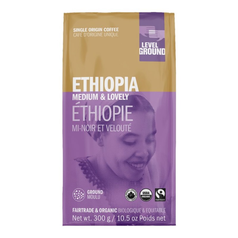 Level Ground Ethiopia Ground Coffee - Medium Roast - 300g