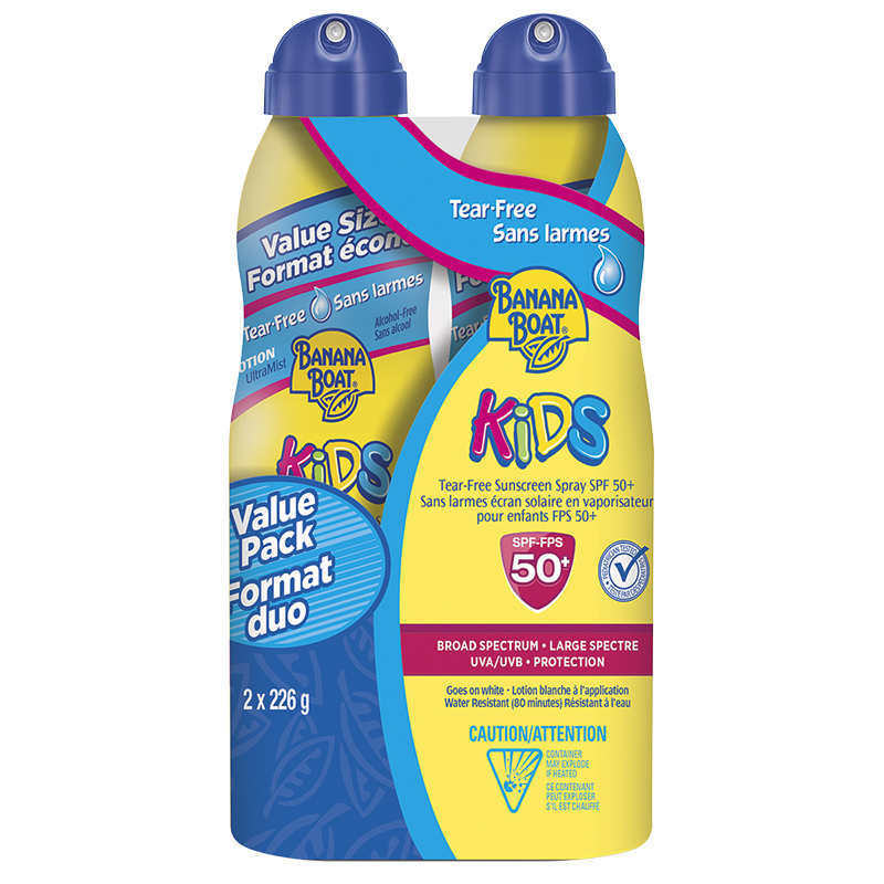 Banana Boat Tear-Free Kids Sunscreen Spray - SPF50+ - 2 x 226g