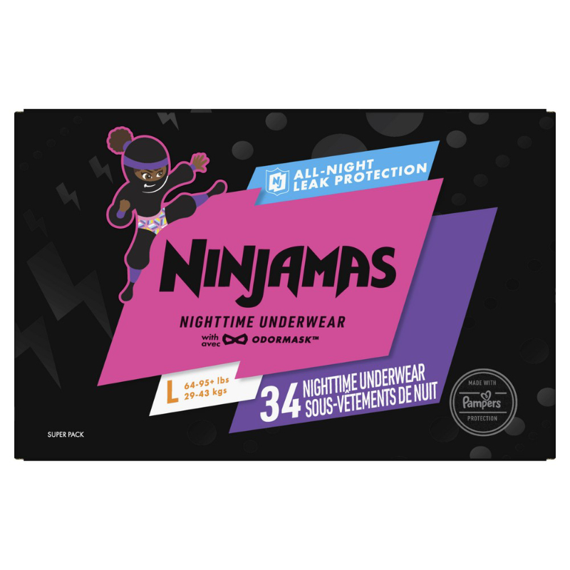 Ninjamas Nighttime Underwear with Odourmask - Girls Large