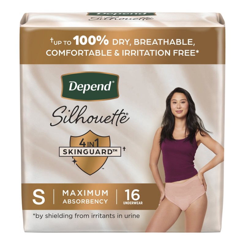 Depend Silhouette Incontinence Pants for Women - Maximum - Small - Black, Pink, Berry - 16's