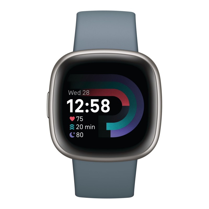 Fitbit Versa 4 Smartwatch - Waterfall Blue/Platinum