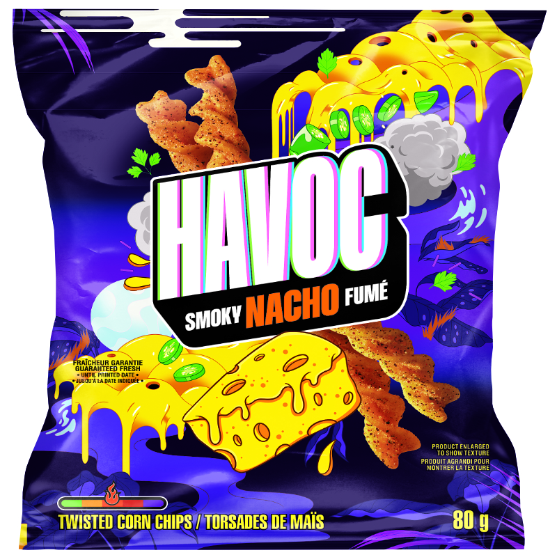 Havoc Twisted Corn Chips - Smoky Nacho - 80g