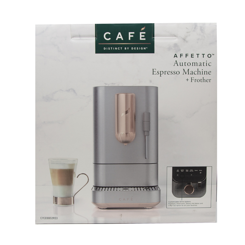 General Electric Cafe Affetto Automatic Espresso Machine with Frother - Silver / Copper - C7CEBBS2RS3