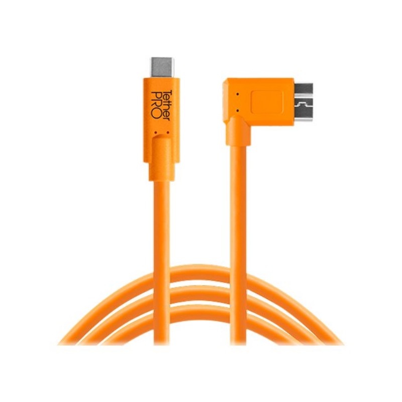 Tether Tools TetherPro USB-C to Micro-B Cable - High Visibility Orange - 4.6m