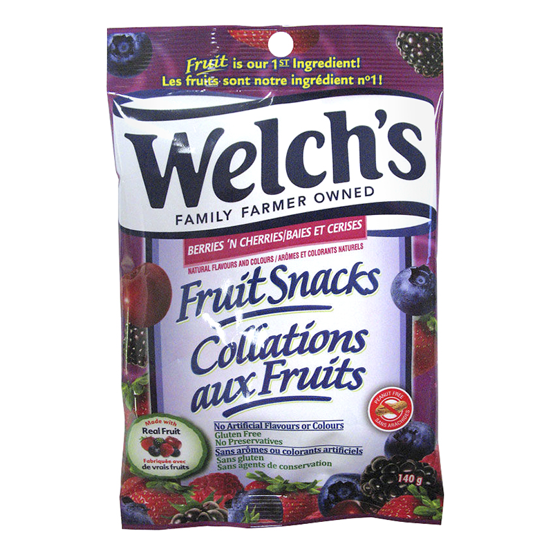 Welch's Fruit Snacks Berries 'N Cherries 140g London Drugs