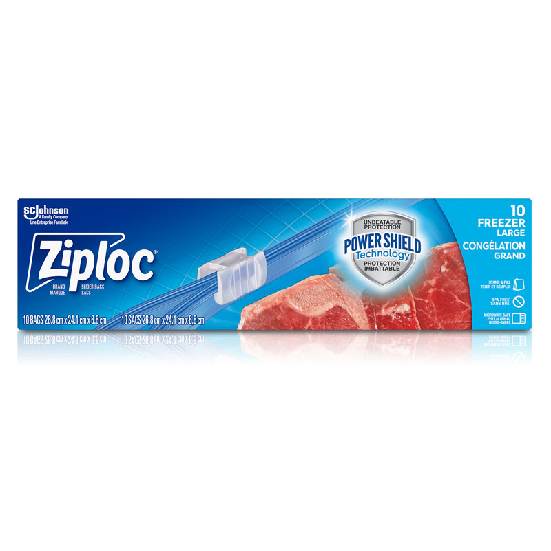 Ziploc Slideloc with Easy Zipper Freezer Bag - Large - 10s