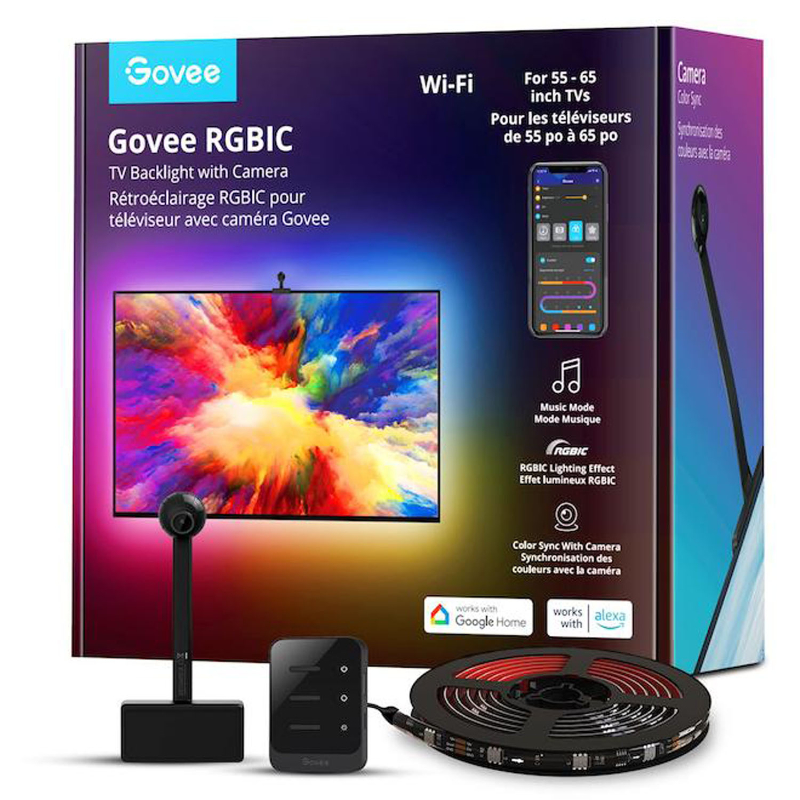 GOVEE RGBIC Wi-Fi LED TV Backlight with Camera - 12.5ft - H6198GD1