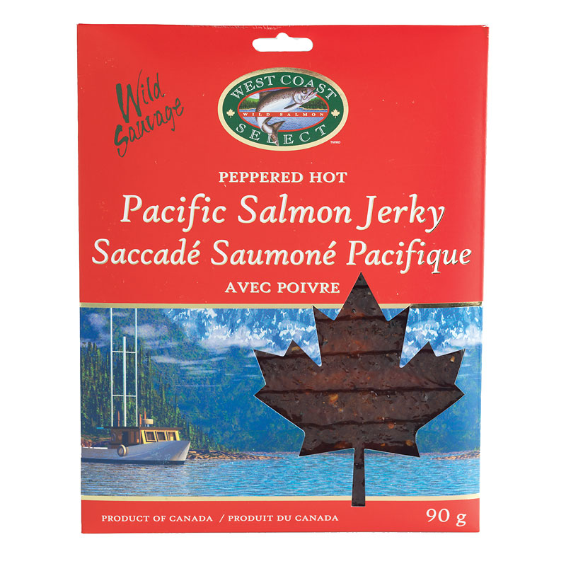 West Coast Select Pacific Salmon Jerky - Peppered Hot - 90g