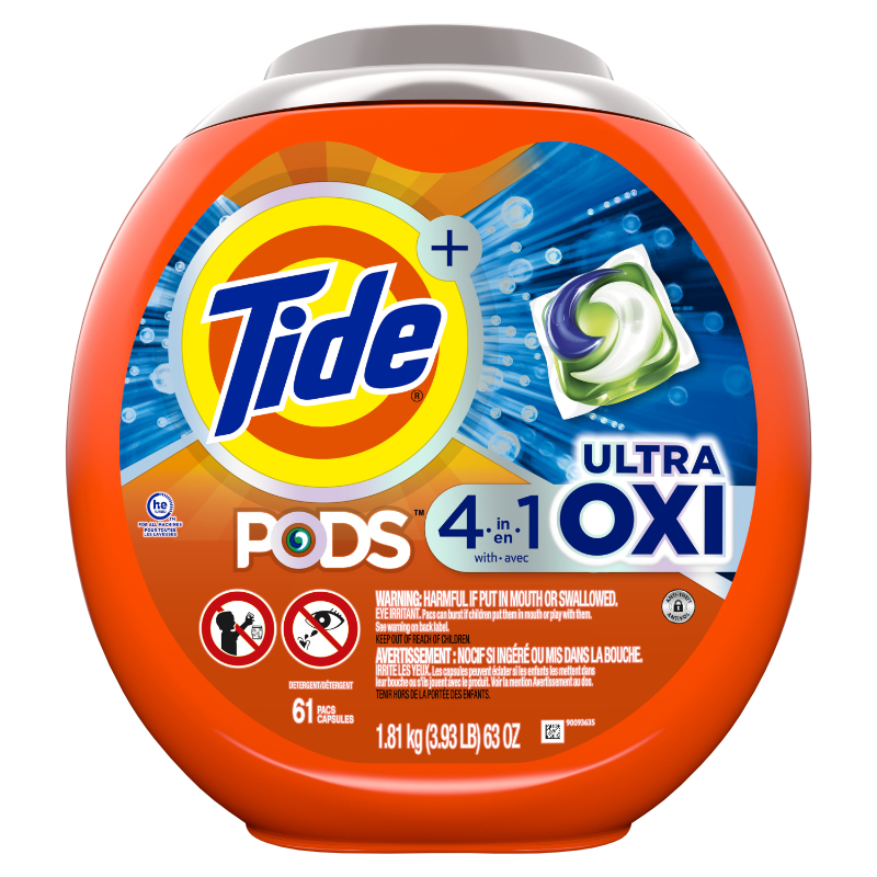 Tide Pods 4-in-1 Ultra Oxi Laundry Detergent - 61s