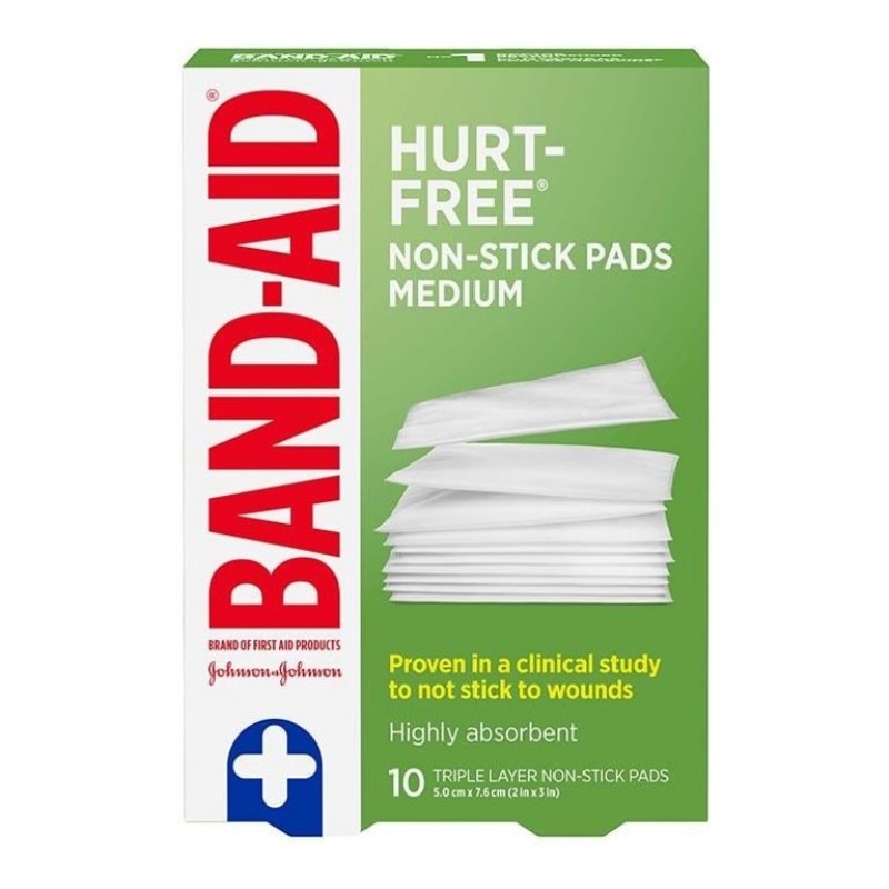 BAND-AID Hurt-Free Gauze Pads - Medium - 10's