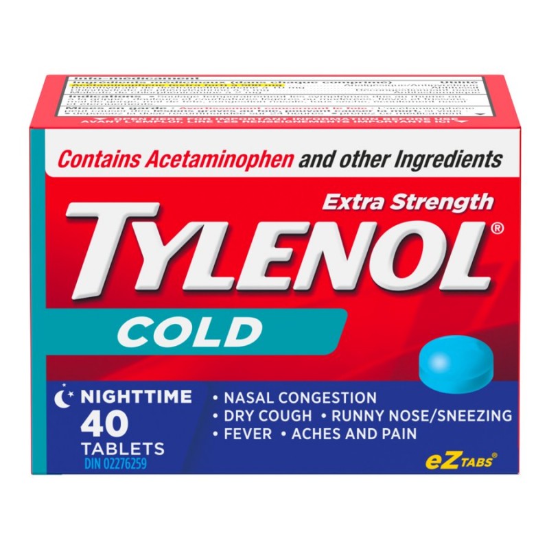 Tylenol Cold Nighttime Extra Strength 40 Cool Burst Tablets