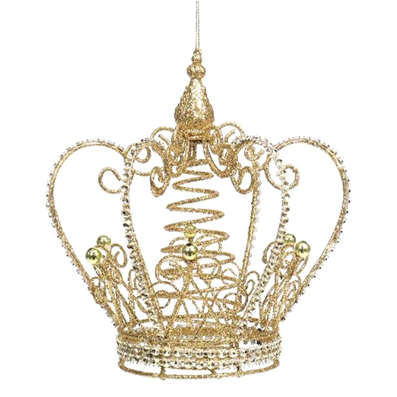 Regal Christmas Hanging Crown Ornament - 20cm