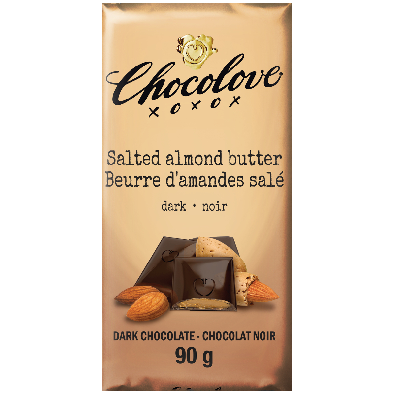 Chocolove Salted Almond Butter Dark Chocolate Bar - 90g