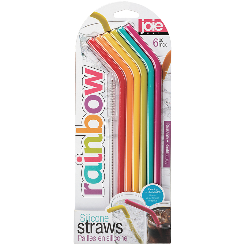 Joie Msc Silicone Straws - Rainbow - 6 pieces