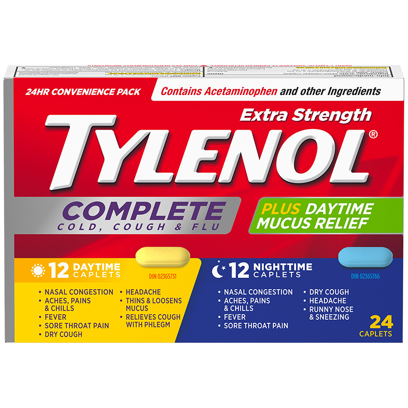 Tylenol* Complete Day/Night Cold, Cough & Flu Plus Daytime Mucus Relief