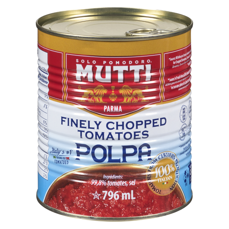 Mutti Parma Polpa Finely Chopped Tomatoes 100% Italian - 796ml