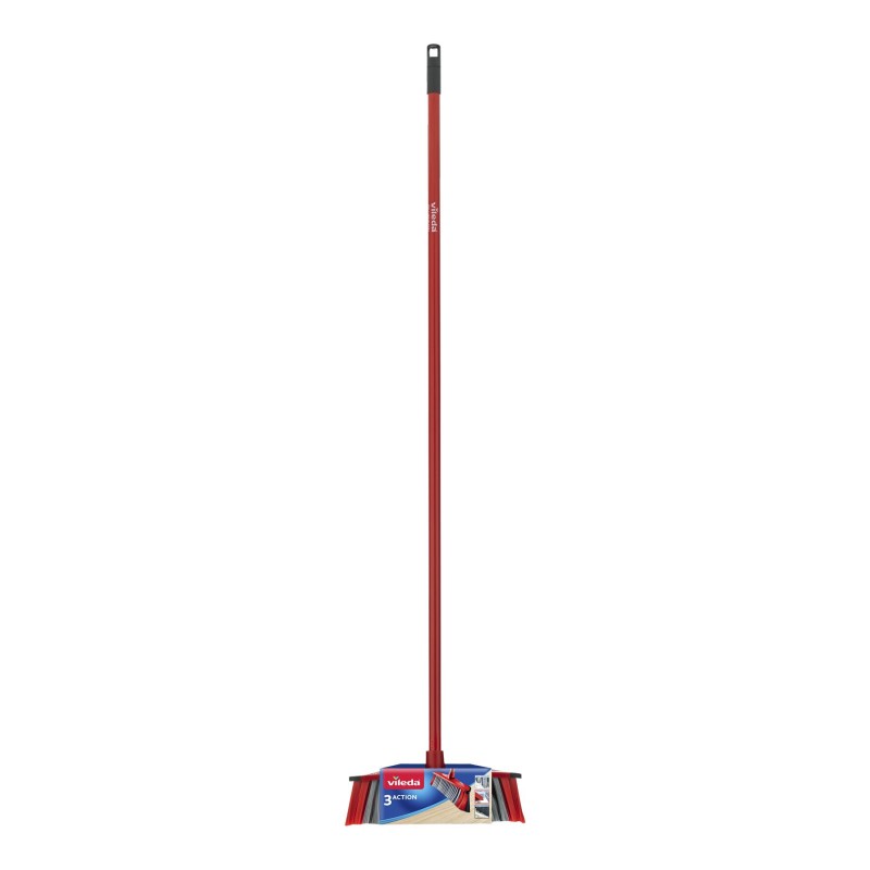 Vileda 3 Action Broom + Handle Indoor Dust Dirt Particles Floor Cleaner  Sweeping